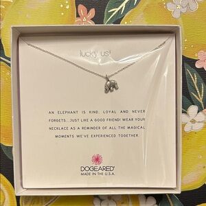 Dogeared Silver Elephant Charm Necklace
